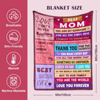 Birthday Gifts for Mom from Daughter or Son, To My Mom Blanket, 50" x 60"