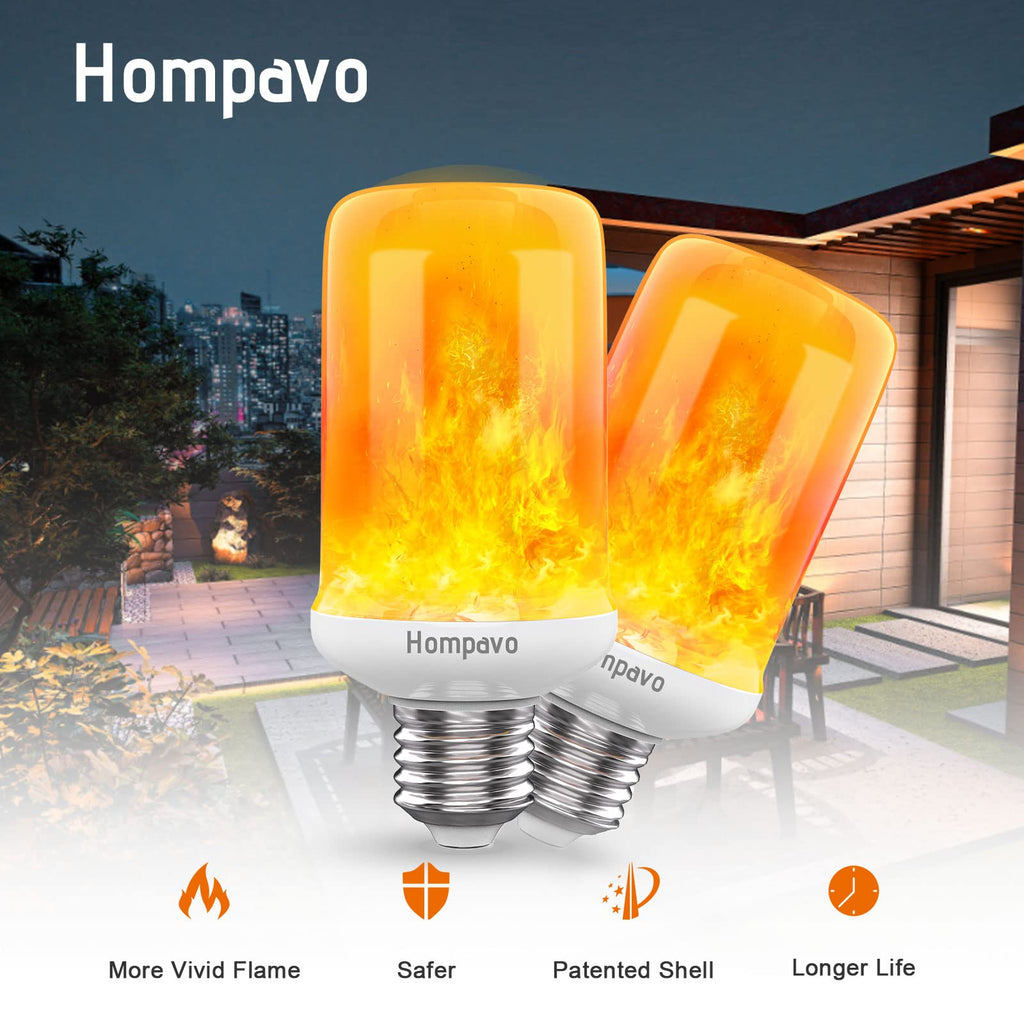 Hompavo 【Upgraded Flame Light Bulbs for Home Decor with Upside Down Effect