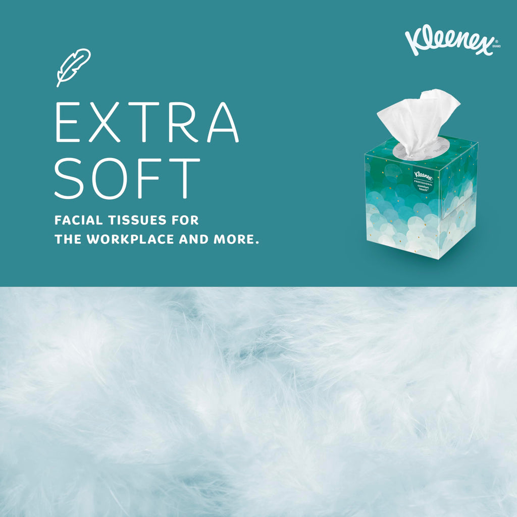 Kleenex® Professional Facial Tissue, Bulk (21271), 2-Ply, White, Upright Cube Boxed Format, Designed for Business (90 Tissues/Box, 6 Bundles of 6 Boxes, 3,240 Sheets/Case)
