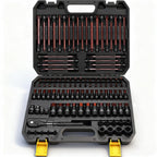 112-Piece Torx and Allen Bit Socket Set, 1/4", 3/8",1/2" Drive Bit Socket Set with Ratchet Wrench, Adapters, Extra Long & Tamper Proof torx/Hex/Ball End Hex/E-torx, SAE & Metric