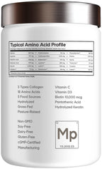 Codeage Multi Collagen for Women & Men Biotin 10000mcg Keratin, Protein Powder Vitamin C B6 D3, Hyaluronic Acid, Niacin - Hydrolyzed Collagen Coffee Creamer 5 Types - Unflavored - Non-GMO - 11.5oz