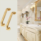 Rackickyer Shower Grab Bar, 2 Pack 16 Inch Gold Bathroom Grab Bar, 1.25" Diameter 304 Stainless Steel Anti-Slip Grab Bars for Bathtubs and Showers, Handicap Shower Grab Bar for Seniors Elderly