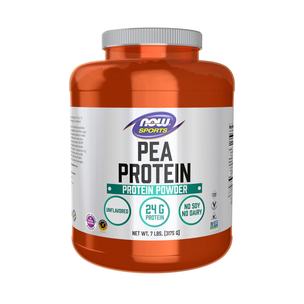 NOW Foods Sports Nutrition, Pea Protein 24 g, Fast Absorbing, Unflavored Powder, 7-Pound