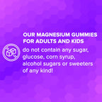 Sugar Free Magnesium Gummies - Calming Anti-Stress Gummies, Magnesium Supplement to Support Stress Relief, Sleep, Heart Health, Nerves, Muscles & Bones, 100 mg, Kids, Adults, Vegan, High Absorption