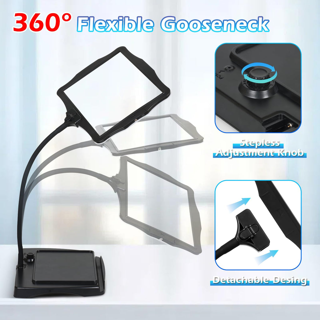 Magnifying Glass with Light and Stand 50 Ultra-Bright LEDs Large Magnifying Lamp 360° Flexible Gooseneck Magnifying Glass with Stand Hands Free Magnifier Glasses for Sewing Reading Crafts Seniors
