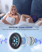 LC-dolida Sleep Headphones, Sleep Mask Bluetooth Wireless Music Eye Mask, Sleeping Headphones for Side Sleepers Sleep Mask with Bluetooth Headphones Ultra-Thin Stereo Speakers Perfect for Sleeping