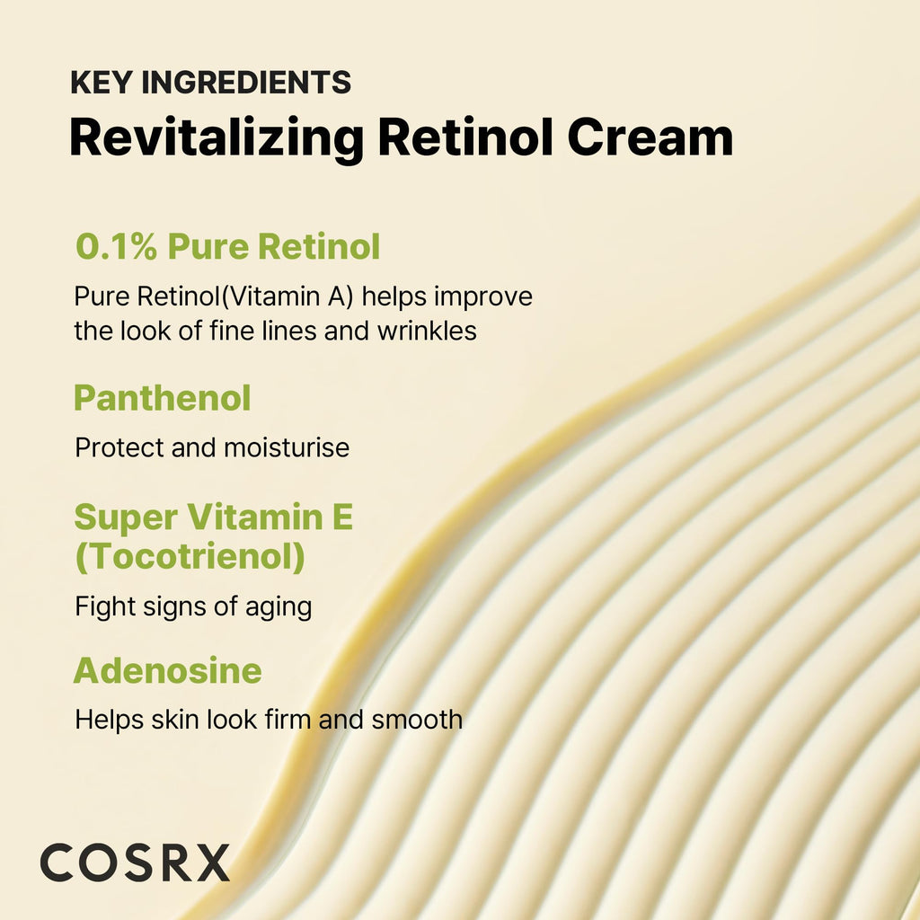 COSRX Retinol 0.1% Cream, 0.67 Oz, Anti-aging Eye & Neck Cream with Retinoid Treatment to Firm Skin, Reduce Wrinkles, Fine Lines, Signs of Aging, Gentle Daily Korean Skin Care