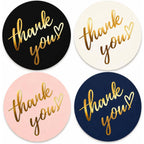 500 PCS Thank You Sticker Labels Roll, 1.5 Inch Round Gold Foil