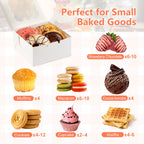ZYFOTZUN 12 Pcs Cookie Boxes with Window, 6x6x3 inches, for Dessert Pastry