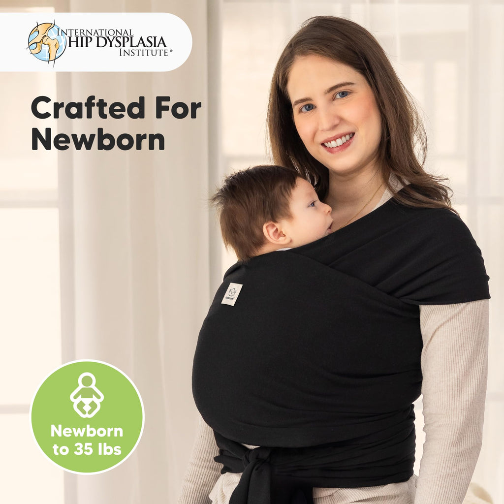 KeaBabies Baby Wrap Carrier, All in 1 Original Baby Carrier, Trendy Black