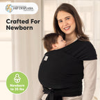 KeaBabies Baby Wrap Carrier, All in 1 Original Baby Carrier, Trendy Black