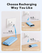 charmast Power Bank Portable Charger with Reinforced Built-in 4 Cables