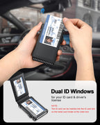 Wallet for Men RFID Wallet with 2 ID Windows & Money Clip, Slim Card Holder
