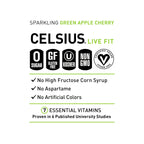 CELSIUS Sparkling Green Apple Cherry, Sugar Free Energy Drink, 12 Fl Oz (Pack of 12)