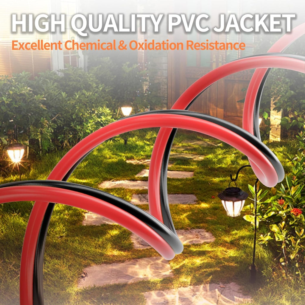10 Gauge Wire, 10AWG Automotive Electrical Wire 100FT 2 Conductor Red Black 12V/24V DC Cable LED Strips Extension Cord for Light RC Car Speaker Wire