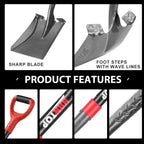 HANTOP Transfer Shovel Fiberglass Handle 43in for Garden & Construction