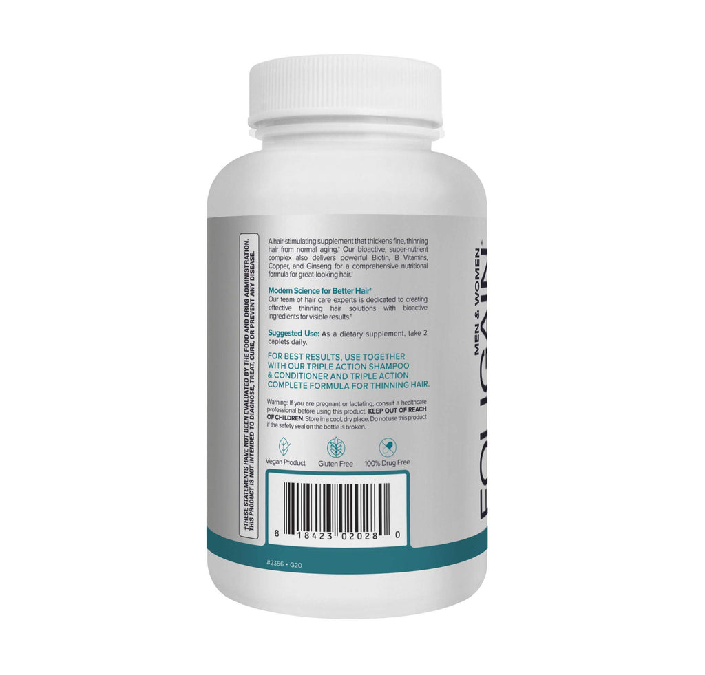 Foligain Stimulating Supplement for Thinning Hair, Hair Growth Supplement, 120 Count