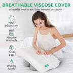 UTTU Cervical Pillow for Neck Strain Relief, Memory Foam Neck Pillow for Sleeping, Adjustable Orthopedic Sandwich Pillow, Contour Cooling for Side Back Stomach Sleeper, 23.6"×14"×5.2"/4.5"