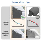 Vekkia Queen Bed Wedge Pillow for Headboard Gap – 0–6" Bed Gap Filler with Firm Foam Support & Extra-Large Pockets – Prevents Lost Pillows, Phones & Small Items(Gray)
