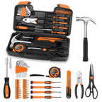 HANGYING 39 Piece Orange Home Tool Set, General Repair Small Hand Tool Kit with Toolbox Storage Case, Household Tool Set for Home Garage Office College Dormitory Use