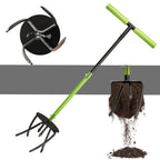 KLDOLLAR Hand Tiller Cultivator, Manual Twist Tiller with Sharp Arrow Tines