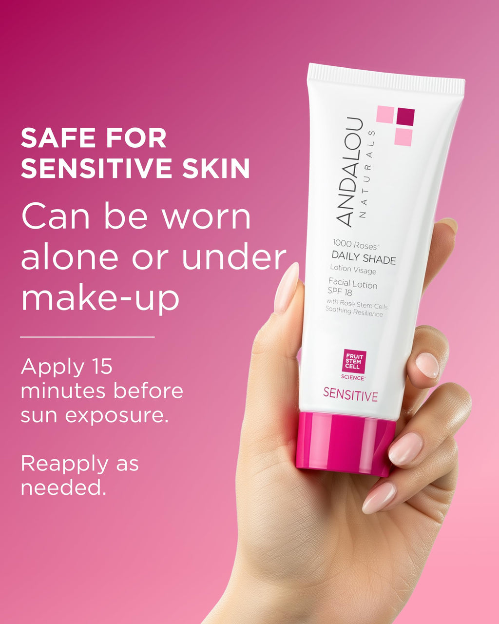 Andalou Naturals, Daily Shade Sensitive Rose Stem Cells, 2.7 Fl Oz