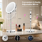 Dienmern 1X/30X Makeup Mirror with Lights, 9" Magnifying Vanity Mirror