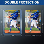 1000 Hard Plastic Card Sleeves, Premium Card Sleeves, 3"x 4" Baseball Cards Protectors Plastic, Sports Trading Baseball Game Holder (500 Hard Sleeve + 500 Soft Sleeve)