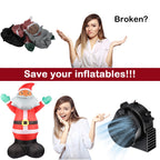 Air Blower Fan for Inflatables, 12V 0.8A Replacement Blower Fan with 1.0A Adapter and 3 LEDs Bulbs Light for Halloween and Christmas Inflatables (IP68 Waterproof, 4500RPM, 3.8 * 3.8'')