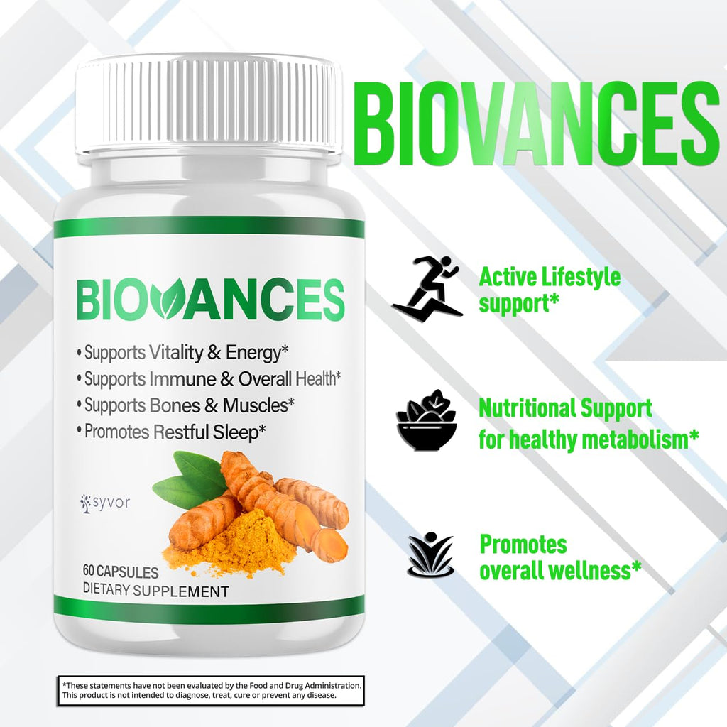 Biovances Capsules, Official Biovances Pills with All Natural Ingredients, Advanced Formula for Optimal Health & Overall Wellness Support with Maximum Strength Vitamins for Women & Men (60 Capsules)