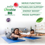 Lifeable Vitamin B6 Gummies | 100mg | Great Tasting VIT B6 Supplement | Vegan B6 Vitamins for Nerve Support Supplement | Vitamin B 6 for Adults, Men, Women | 60 Gummies (Pack of 2)