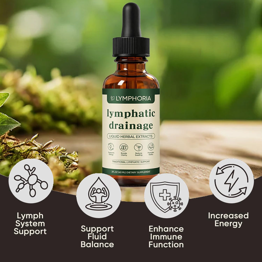 Lymphoria Lymphatic Drainage Drops, Lymphatic System Support, Immune System, Natural Herbal Blends, Vegan & Non-GMO (1)