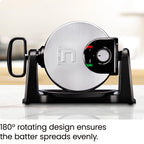 Chefman Rotating Belgian Waffle Maker, 180° Flip Iron w/ Non-Stick Plates, Adjustable Timer, Locking Lid, & Drip Plate, Space Saving Storage, Mess-Free Breakfast, Stainless Steel/Black