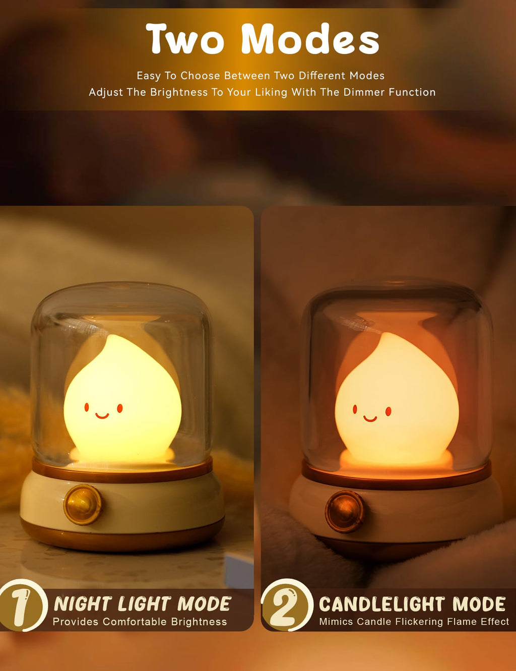 WANIDEA Night Light for Kids, Rechargeable Night Light for Bedroom