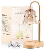 Candle Warmer Lamp Adjustable Timer - Electric Flower Glass Candles Light