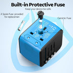 JMFONE Universal Travel Adapter, 2 USB-C & 2 USB-A Ports, 2500W AC Outlet