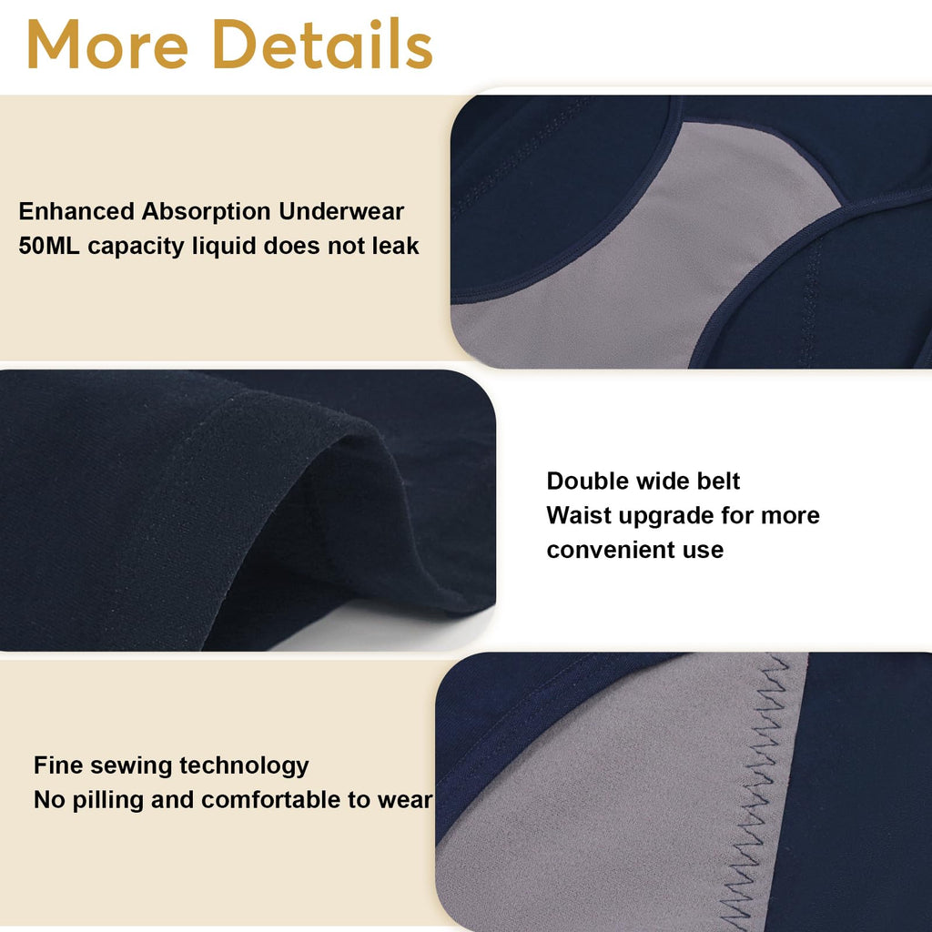 Incontinence Underwear for Women Washable Incontinence Underwear Absorbent Cotton Panties Bladder Leak Underwear for Women Teens