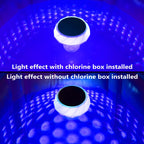 Blansong Solar Pool Chlorine Floater 2 Pack Adjustable Release Swimming Pool Chlorine Tablet Floater with Color Changing Floating Dispenser with Romote Control and Timer IP68 Waterproof