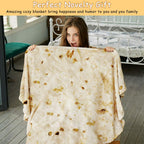 SeaRoomy 60 inches Burrito Tortilla Blanket, Funny Food Throw Blanket