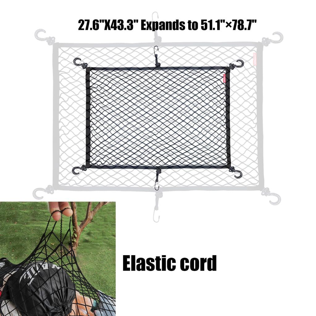 MAMIKO Cargo Net for Utility Folding Wagon, Garden Cart, Folding Trolley Cart, Beach Cart, Made of Heavy Duty Nylon Net with Storage Bag / 43.3"X27.6"to 78.7"×51.1"