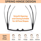 EFE Reading Glasses Readers for Women Ladies 2.5 Lightweight Full Frame Spring Hinge Eyeglasses 5 Pack (Mix Color, 2.50)