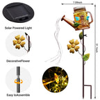 SRNPMIU Solar Watering Can Light, Yard Outdoor Decor Lights, IP65 Waterproof, Hanging Dragonfly Garden Light, Outside Garden Flower Bed Decor, Women Gift, Birthday Gifts
