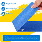 VOISEN 5 Packs Painters Tape, Blue Painters Tape, 3 Inch Wide (3 in x 55 Yds), Masking Tape for Multi-Purpose, Masking Tape Bulk,DIY Artist Craft Arts, Decoration, Drafting, No Residue
