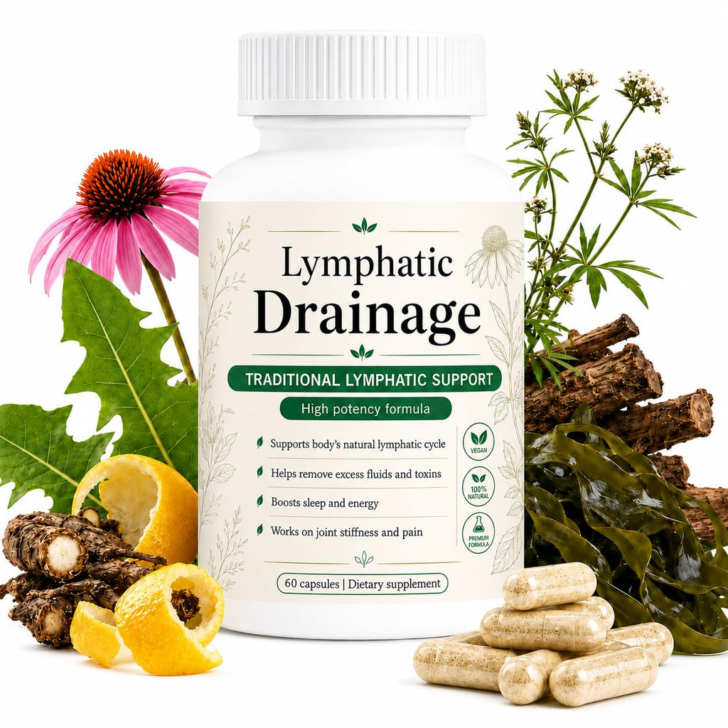 Megacephalus Lymphatic Drainage Capsules, Natural Herbal Supplements with Dandelion Extract, Burdock, Kelp & Echinacea, Supports Cellulite Reduction, Lymph Node Detox Cleanse & Immune Health (1)