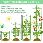 Moirsunt 66Inch Tomato Cage for Garden, 4Pack Plant Support Garden Stakes
