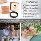 WIKHIA Gifts for Grandson from Grandpa Grandma, Cool Infinity Leather Bracelet Grandson Christmas Birthday Present Ideas for Men
