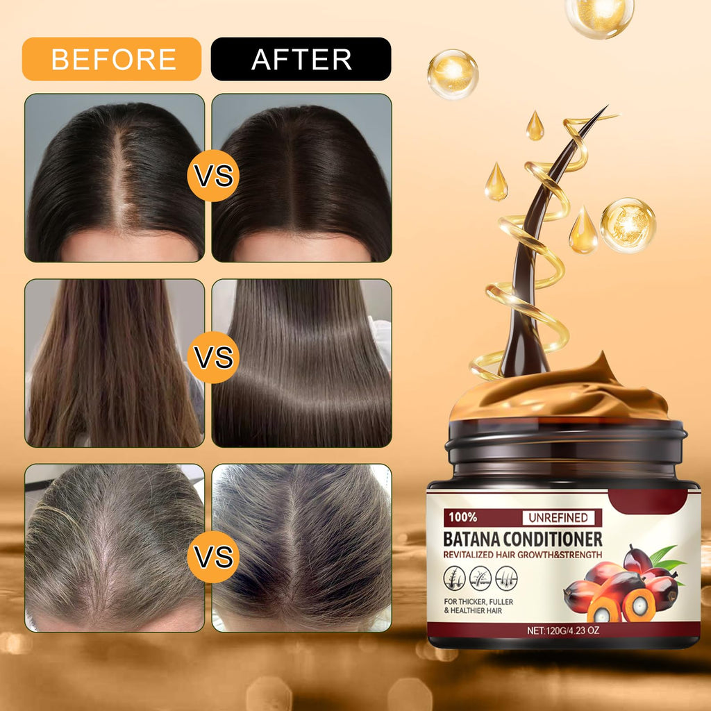 2PCS Batana Hair Growth Oil - 100% Pure | Natural and Organic| Repairs Damaged Hair, Leaves Hair Smoother and Reduces Hair Loss