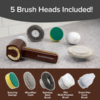 Horsepower Scrubber Gold Edition, Longer Battery Life, Electric Power, Rechargeable, Spins 350 RPM, Waterproof, 5 Brush Heads, AS SEEN ON TV, Cleans Dirt & Grime: Bathrooms, Kitchen, Indoors/Outdoors