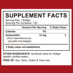 LTQXGT Astaxanthin Supplement 2PCS – Natural Antioxidant Support – 12mg High Strength Softgels – Clean Formula, Gluten-Free, Easy to Swallow Capsules for Daily Wellness