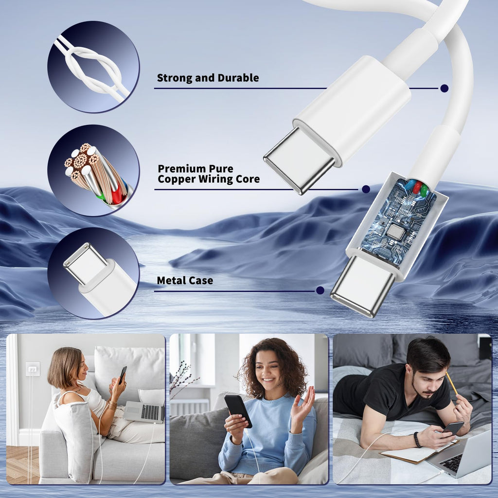 QZIIW iPhone 18 17 16 Pro Max Fast Charger,45W Dual Port USB C Fast Charger